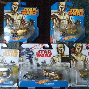 5 - 2017 HOT WHEELS Star Wars lot ALL C-3PO + R2-D2 CAR MOC ALL VARIATIONS! MISP